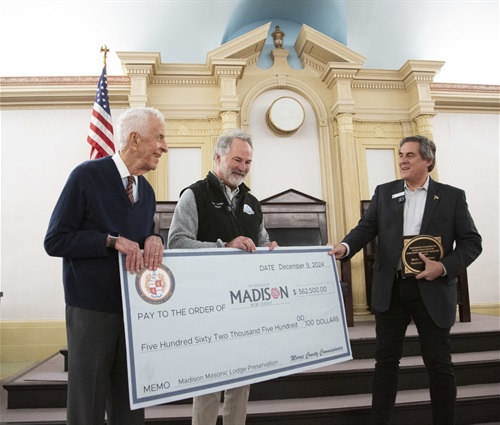 Madison's Martin Heller, Madison Mayor Robert H. Conley and Morris County Commissioner Deputy Director Stephen H. Shaw.