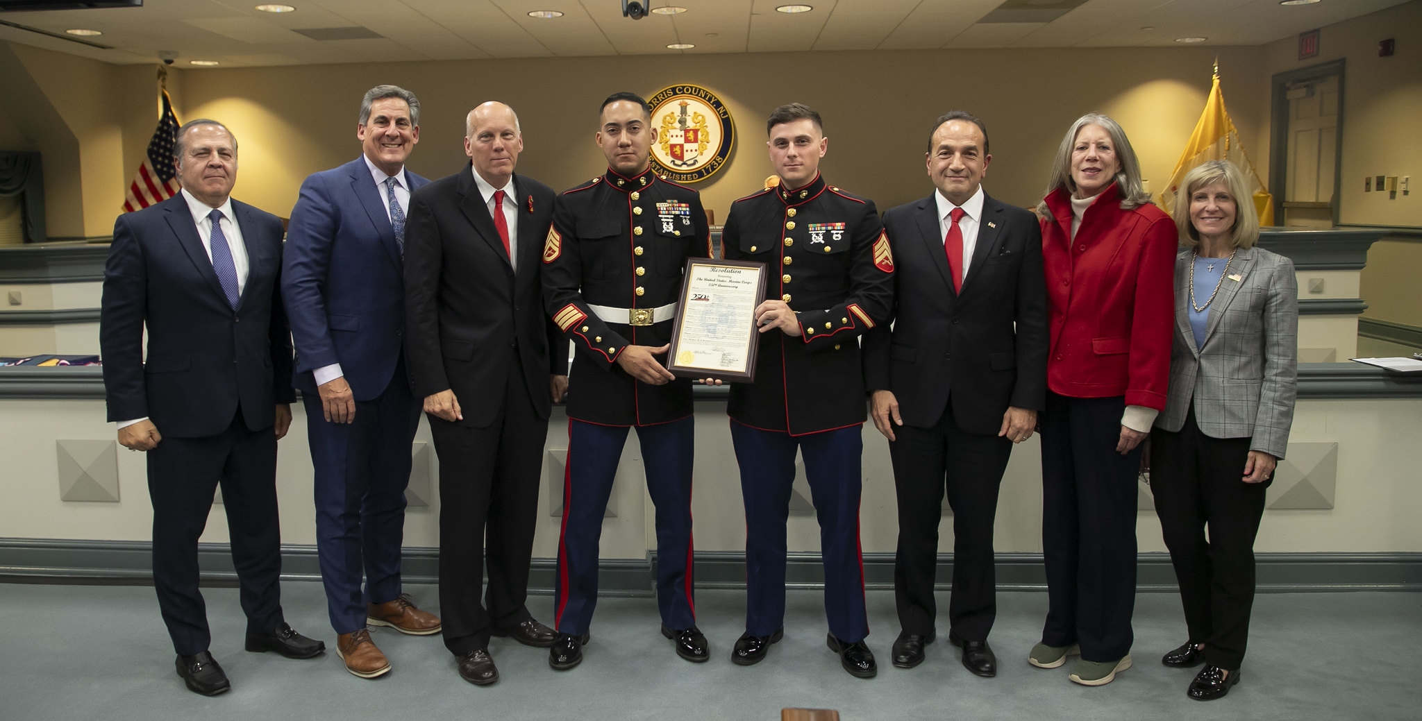 Commissioner Thomas Mastrangelo, Deputy Director Stephen Shaw, Commissioner John Krickus, Ssgt. Rafael E. Vallejos, Sgt. Joseph Tortola, Director Tayfun Selen, Commissioners Deborah Smith and Christine Myers.