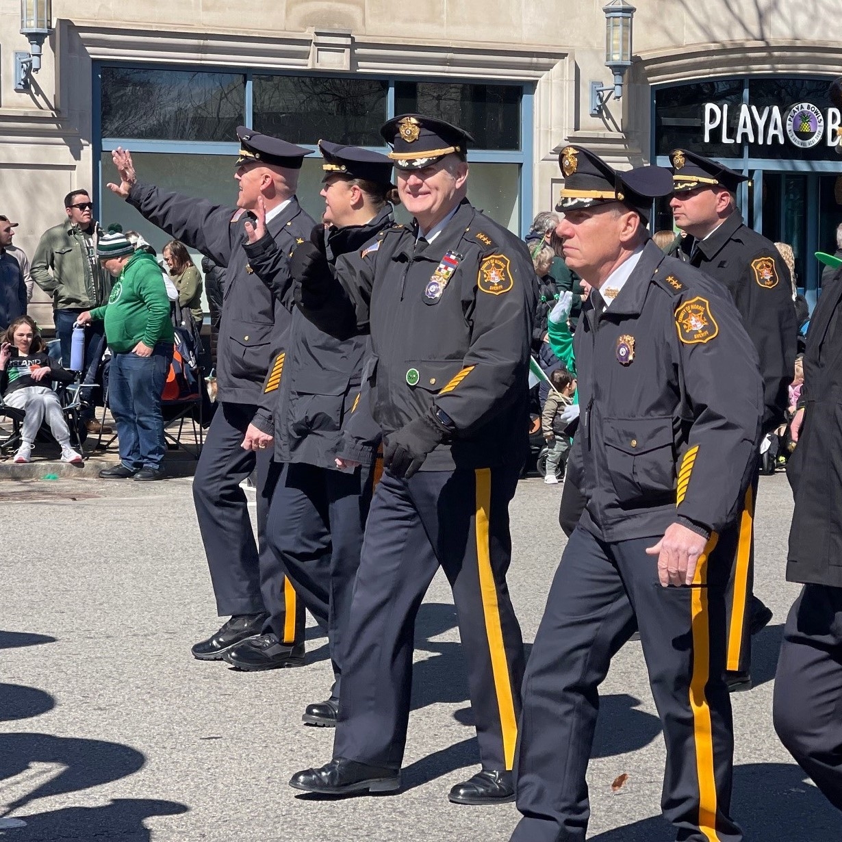 Police marching in parade