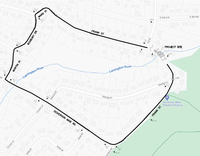 Map of Frank Street Bridge project