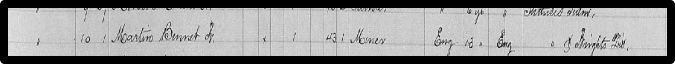Martin's name in a census log
