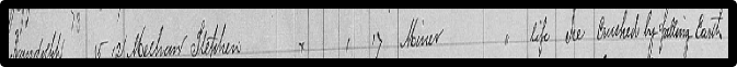 Mecham's name in a census log.