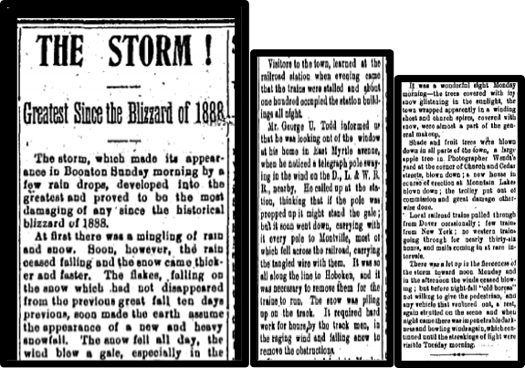 The Storm! Greatest since the Blizzard of 1888.