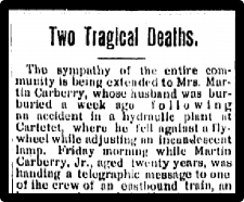 Article about Carberry's death