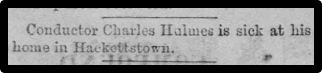 Conductor Charles Hulme is sick at his home in Hackettstown.