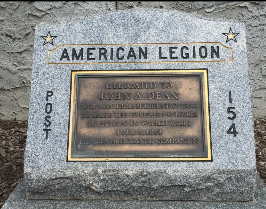 American Legion memorial plaque dedicated to John A. Dean
