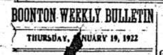 Boonton Weekly Bulletin, January 19, 1922