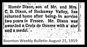Homer Dixon Croix de Guerre article, Aug 1919