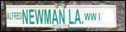 Street sign - Alfred Newman Lane