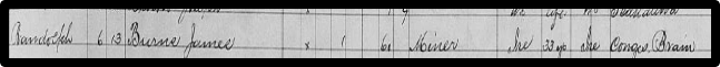 Burns' name in a census log