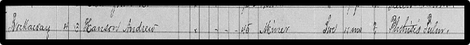 Hanson's name on a census log