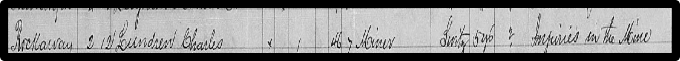 Lundren's name in a census log