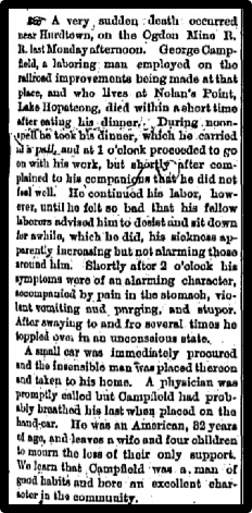 Article about Campfield's death