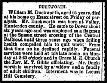 Duckworth's obituary