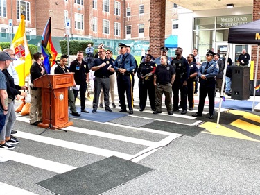 Law enforcement reps at Coming Out Day, Oct. 9, 2021