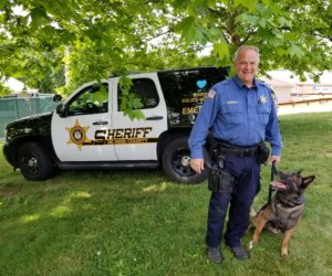 Morris County Sheriff's Office K-9 Section Detective John Granato with Spike, one of 3 canines he handles for the agency.