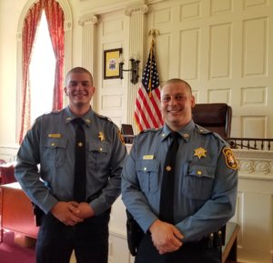 Newly-sworn Morris County Sheriff's Officers Tyler Bartol and Michael Smith 