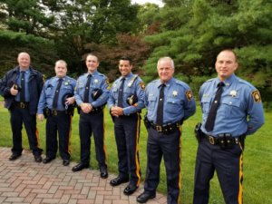 Morris County Correctional Police Officer Richard Quinn, Correctional Police Corporal Pete Lenahan, Sheriff's Office Detective Corporal Michael McMahon, Detective Lt. Aaron Tomasini, Detective John Granato and Detective Christopher Murarik at the agency's annual Medal Day on Sept. 25, 2020.