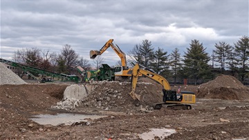 Excavators on site