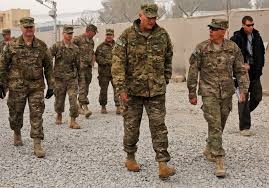 General Odierno in fatigues with a group of soldiers