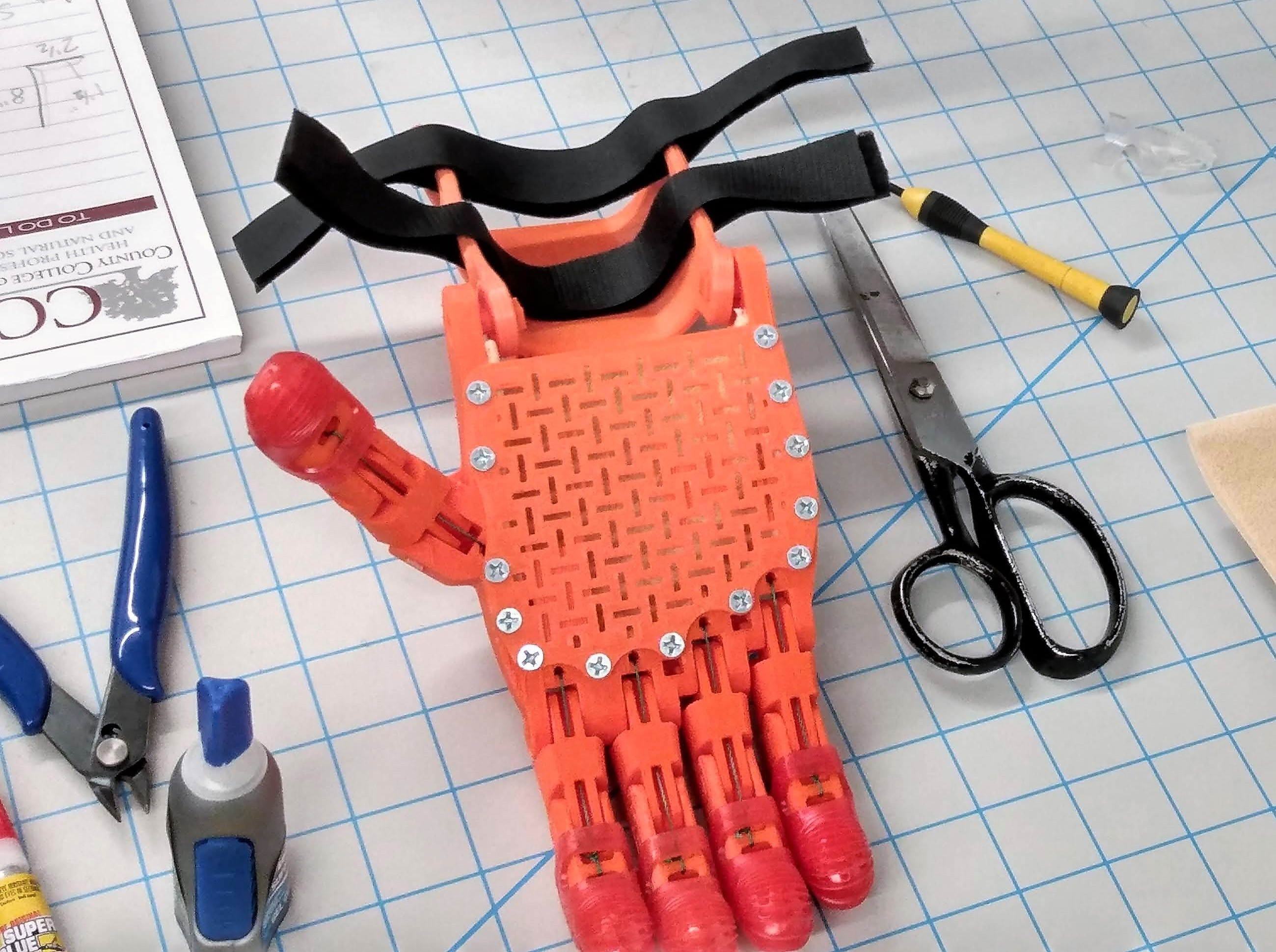 Prosthetic hand with assembly tools