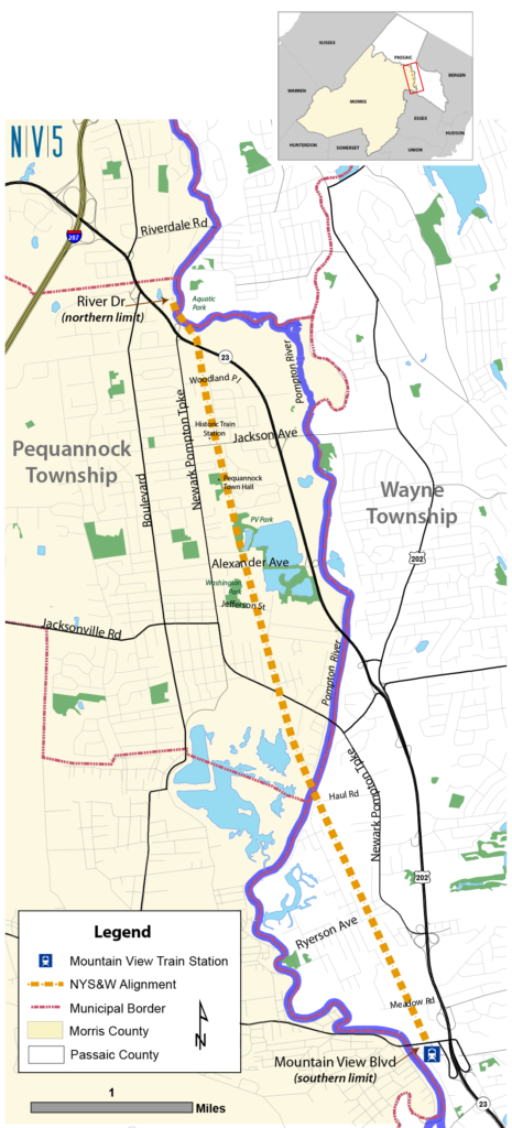 Map showing the the route of the path