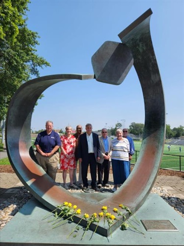Morris County Human Relations Commission members, (L-R) William Schievella, Susan J. Waldman, Clarence Curry, Jr., Rabbi Moshe Rudin, Meyer Rosenthal, Sue Rosenthal, Dr. Edward Yaw.   