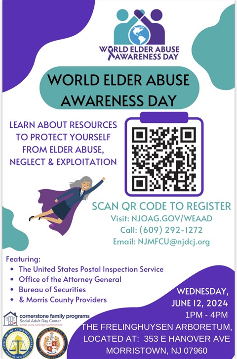 World Elder Abuse Awareness Day – Morris County, NJ