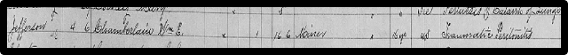 Chamberlain's name in a census log
