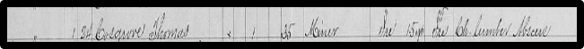 Cosgrove's name in a census log