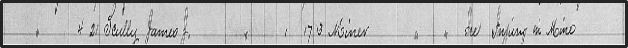 James Scully's name in a census log