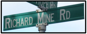 Richard Mine Road street sign