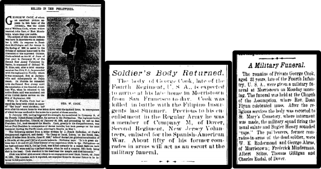 Newspaper clippings - Cook was killed and his body returned to America.