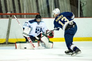 David McAndrew takes a sot on goal