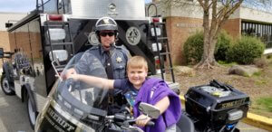Morris County Sheriff's Office Corporal Brian Ahern with his motorcycle