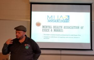 Mental Health Association of Essex and Morris Clinician Al Shurdom urges CCM students to seek help if they are depressed or believe they have another mental health disorder.