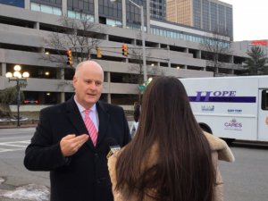 Morris County Sheriff James M. Gannon being interviewed about Hope One