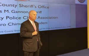 Morris County Sheriff James M. Gannon speaks at an LGBTQ informational session hosted by his Office.