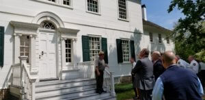Sheriff James M. Gannon and his command staff at the Ford Mansion 