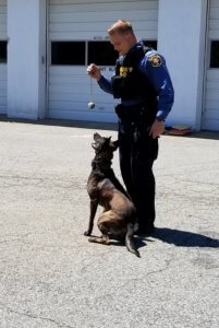 Morris County Sheriff's Office Detective Marc Adamsky with K-9 Partner Tim.