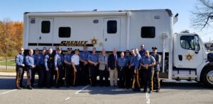 CALEA Assessors Charles Groover and Thomas Clark with Morris County Sheriff's Office Command Staff and Accreditation Team in October 2019.