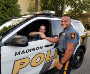 Madison Police Officer Kyle McDermott with Morris County Sheriff's Office Investigator Phil Masi.