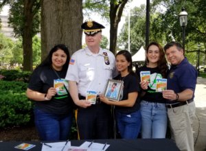 Morris County Sheriff James M. Gannon, with Melissa Recarte on right, at a Break the Stigma event in Morristown in 2019.