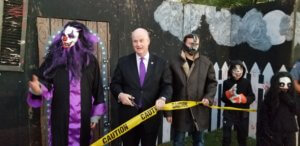 Morris County Sheriff James M. Gannon in October 2019 cut the ribbon on a Haunted House fundraiser hosted by the Florham Park-based Halos For Angels Inc. charity. 