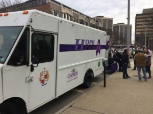 The HOPE ONE van, parked on a street in Morristown