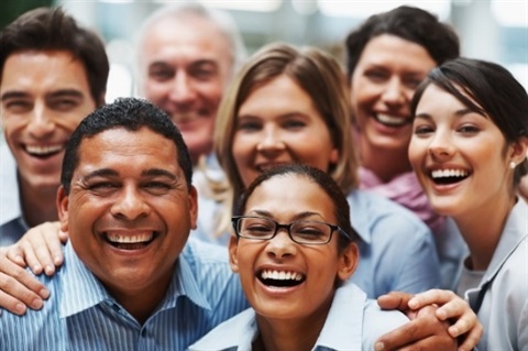 Group of smiling adults