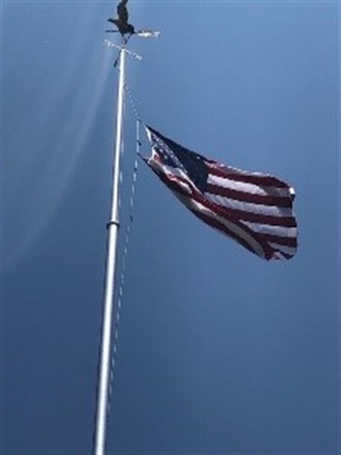 American flag at half-mast