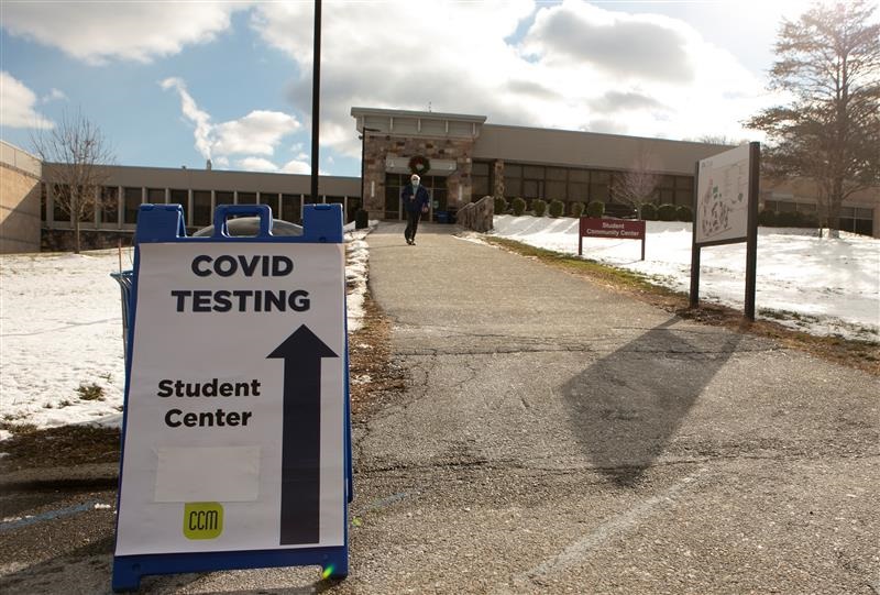 Entrance to Morris County COVID-19 Testing Center at CCM Jan. 10, 2022..jpg