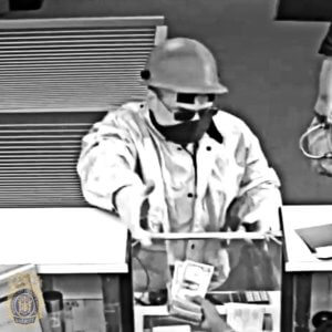 photo of bank robber during the holdup