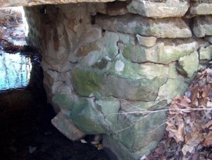 photo of Bulging abutment on Combs Hollow Road bridge